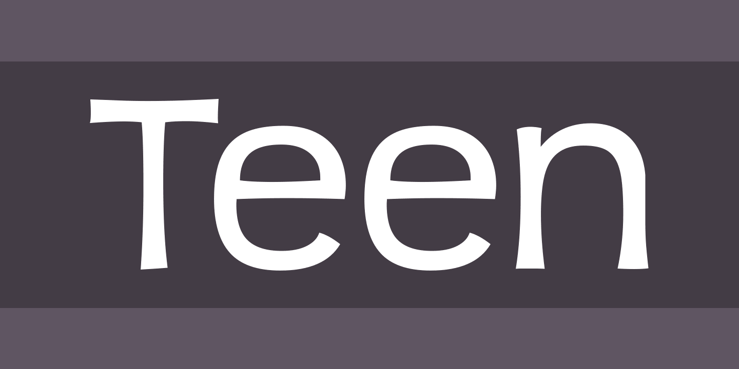 Teen Light Font preview
